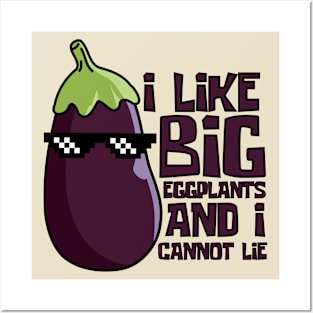 I Like Big Eggplants And I Cannot Lie Cool Eggplant Posters and Art